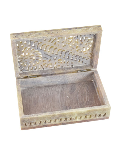 Ozdobná kamenná šperkovnica, ručne vyrezávaná, 15x10x4cm