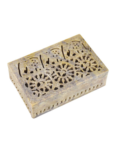 Ozdobná kamenná šperkovnica, ručne vyrezávaná, 15x10x4cm