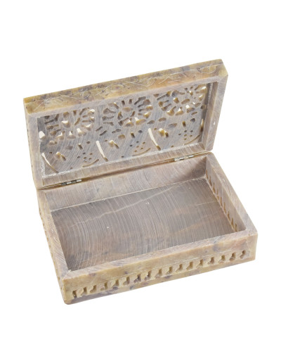 Ozdobná kamenná šperkovnica, ručne vyrezávaná, 15x10x4cm