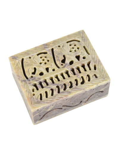 Ozdobná kamenná šperkovnica, ručne vyrezávaná, 10x8x4cm