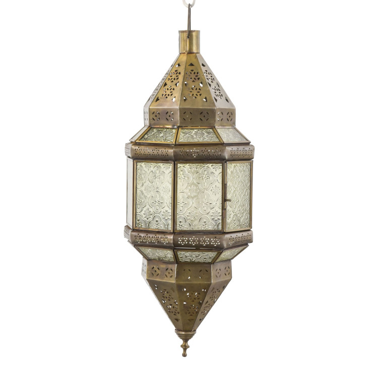 Orienálna presklená lampa vo farbe mosadze, 20x20x50cm