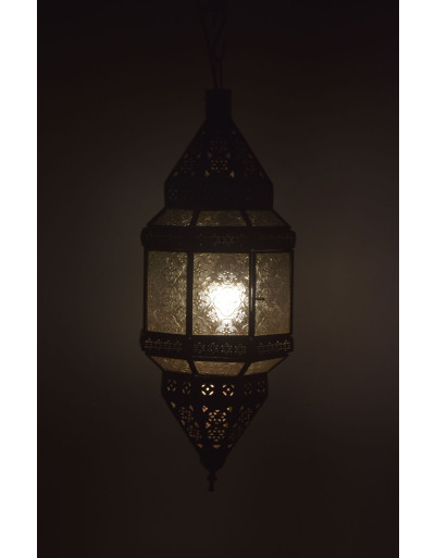 Orienálna presklená lampa vo farbe mosadze, 20x20x50cm