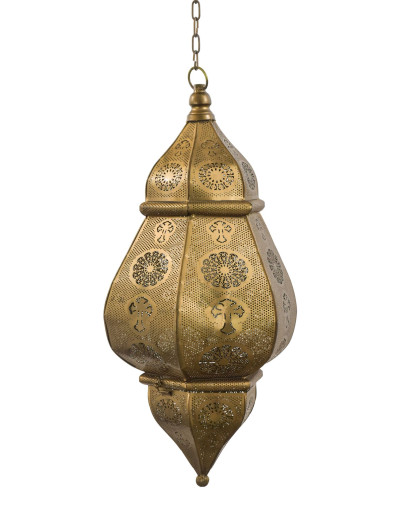 Kovová lampa v orientálnom štýle, zlatá farba, vo vnútri zlatá, 34x55cm