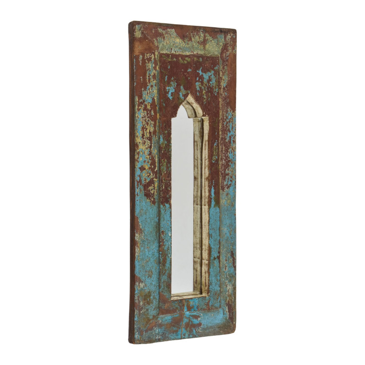 Zrkadlo v ráme z teakového dreva, 17x4x45cm