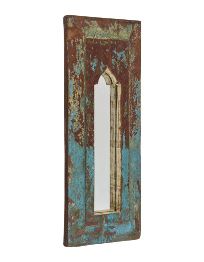 Zrkadlo v ráme z teakového dreva, 17x4x45cm