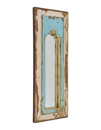 Zrkadlo v ráme z teakového dreva, 22x4x63cm
