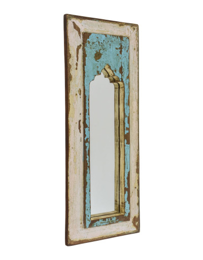 Zrkadlo v ráme z teakového dreva, 24x4x62cm