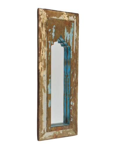 Zrkadlo v ráme z teakového dreva, 23x4x64cm