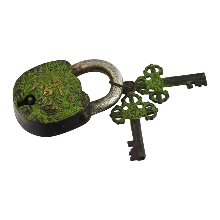 Visiaci zámok, Bhairab, 10cm, kľúč 7cm