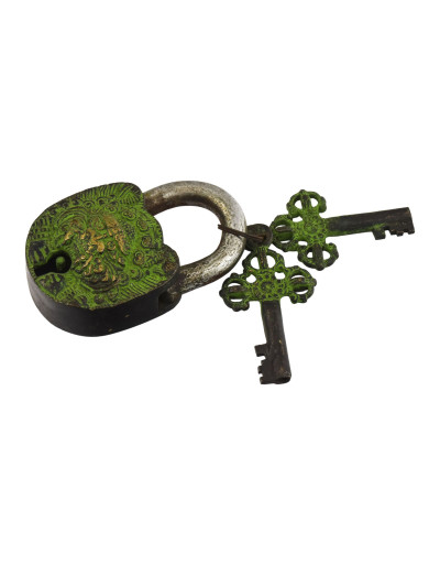 Visiaci zámok, Bhairab, 10cm, kľúč 7cm