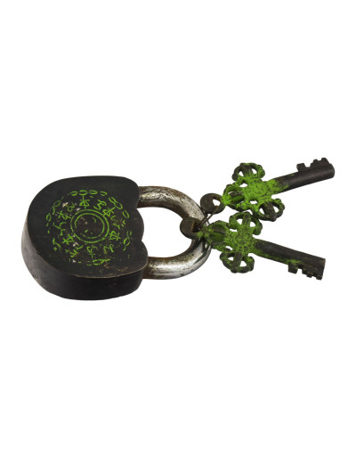 Visiaci zámok, Bhairab, 10cm, kľúč 7cm