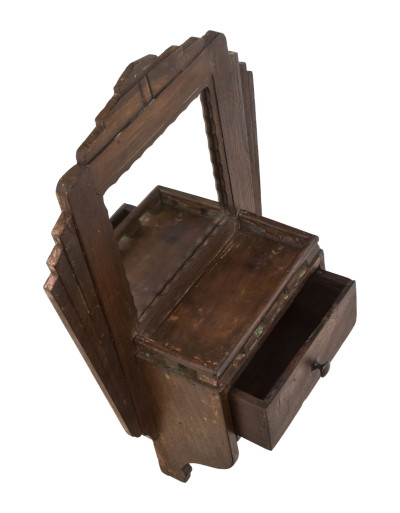 Staré zrkadlo s poličkou, 48x18x68cm