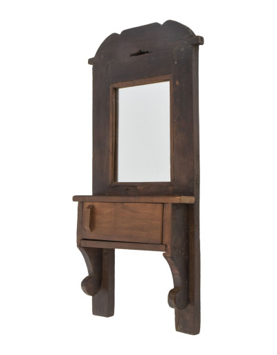 Staré zrkadlo s poličkou, 26x8x60cm