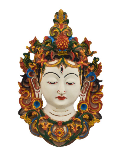 Maska White Tara, ručne maľovaná, 19x12x31cm