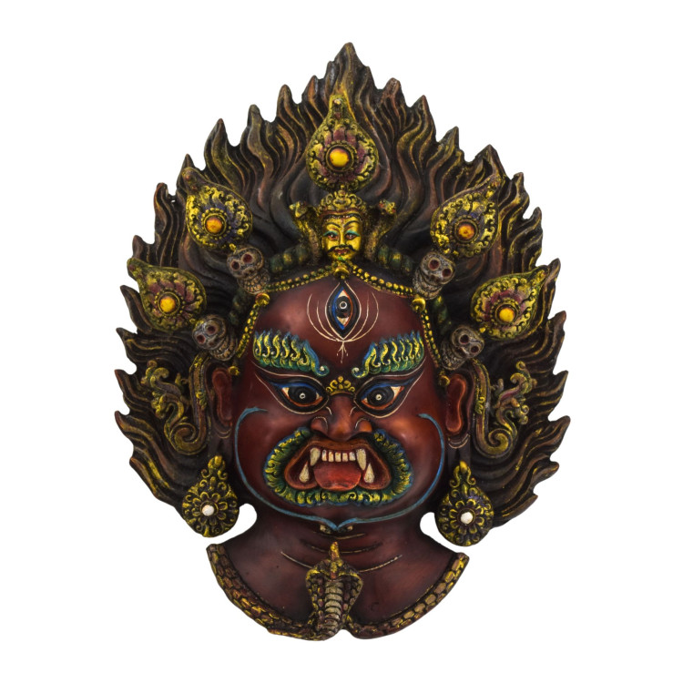 Maska Bhairab, ručne maľovaná, živica, 26x12x33cm