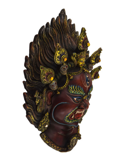 Maska Bhairab, ručne maľovaná, živica, 26x12x33cm