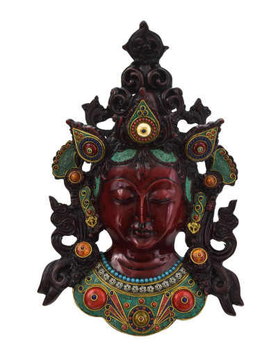 Maska Tara, zdobená kameňmi, 19x12x31cm