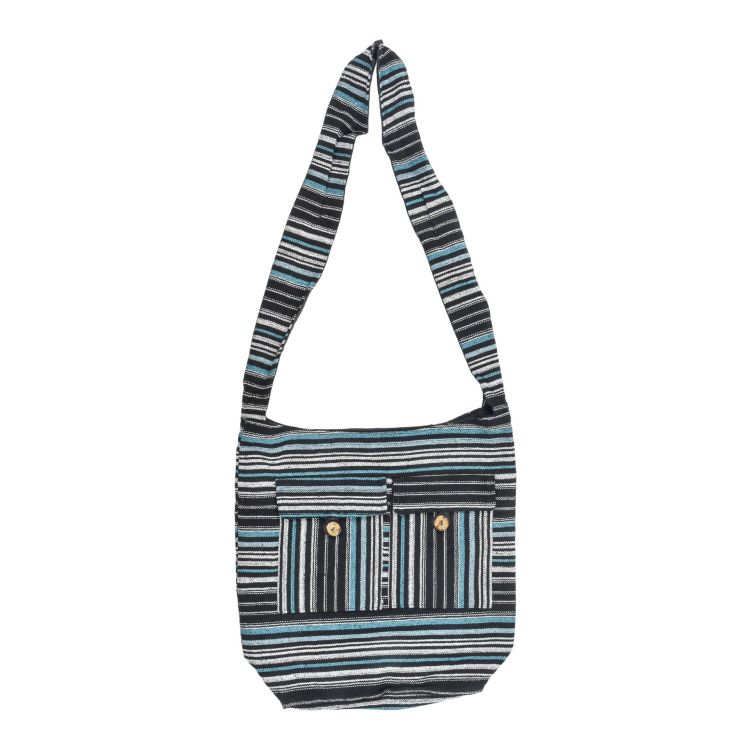 Taška cez rameno, ghari prúžky, zapínanie na zips, 2 vrecká, 35x35cm