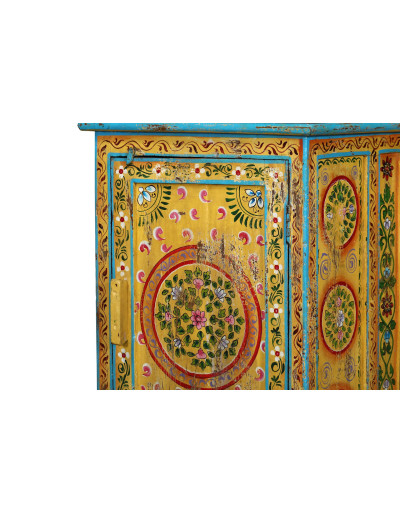 Ručne maľovaná skrinka z teakového dreva, 50x37x75cm