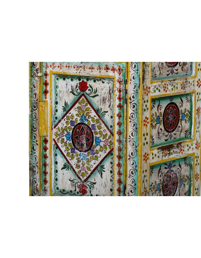 Ručne maľovaná skrinka z teakového dreva, 44x33x76cm