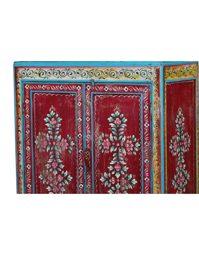 Ručne maľovaná skrinka z teakového dreva, 69x35x99cm