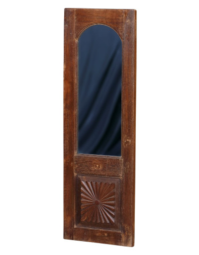 Zrkadlo v ráme z teakového dreva, vyrobené zo starých dverí, 36x2x110cm