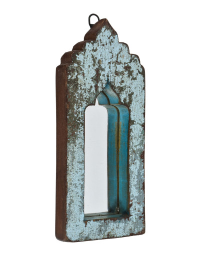 Zrkadlo v ráme z teakového dreva, 13x3x32cm