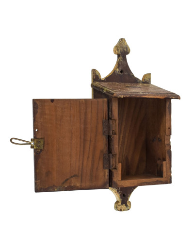 Starožitná drevená pokladnička, 12x8x16cm, 14x9x32cm
