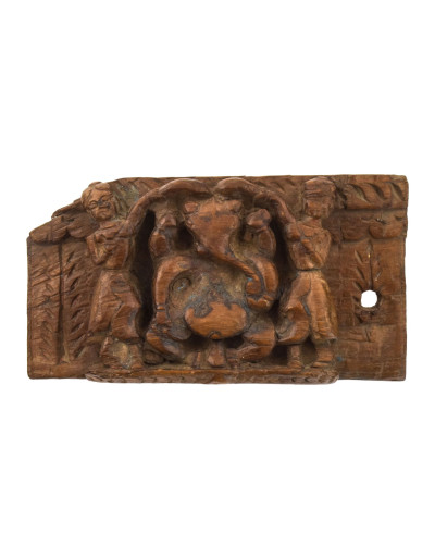 Drevený panel zo starého portálu, Ganéš, 22x5x12cm