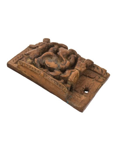 Drevený panel zo starého portálu, Ganéš, 22x5x12cm