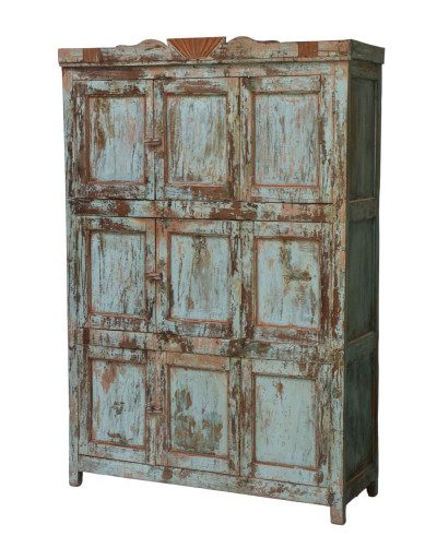 Starožitná skriňa z teakového dreva, ručné rezby, 127x45x189cm