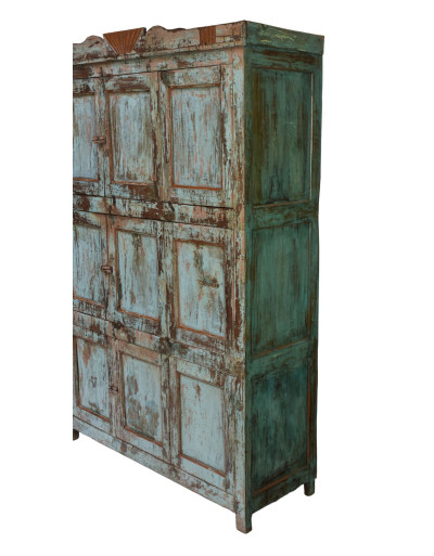Starožitná skriňa z teakového dreva, ručné rezby, 127x45x189cm