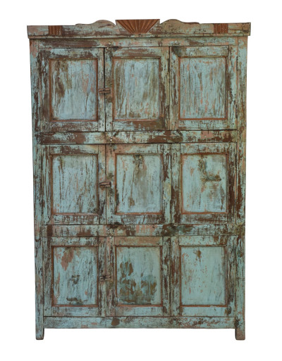 Starožitná skriňa z teakového dreva, ručné rezby, 127x45x189cm