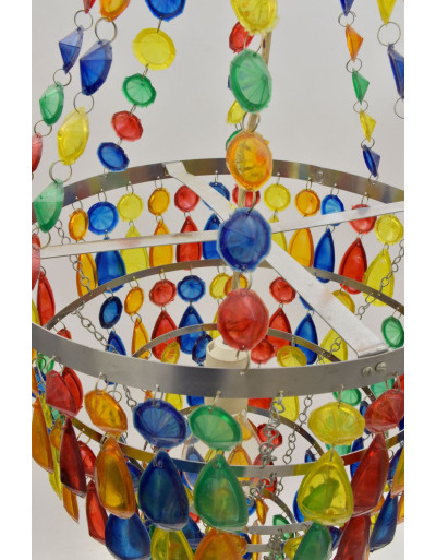 Ozdobné tienidlo, multifarebné korálky, 80cm