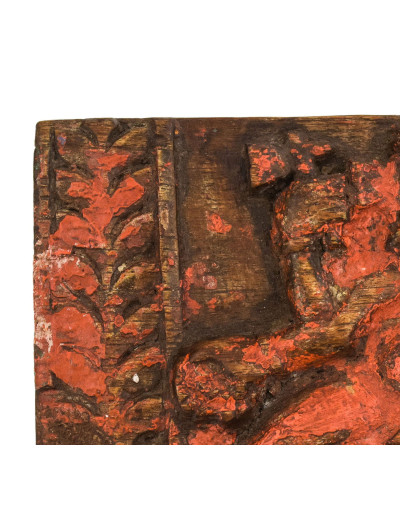 Drevený panel zo starého portálu, Ganéš, 22x4x12cm
