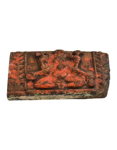 Drevený panel zo starého portálu, Ganéš, 22x4x12cm