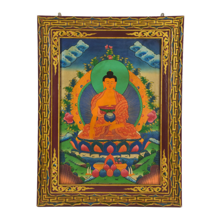 Budha Šákjamúni, ručne maľovaný obraz, 72x94cm