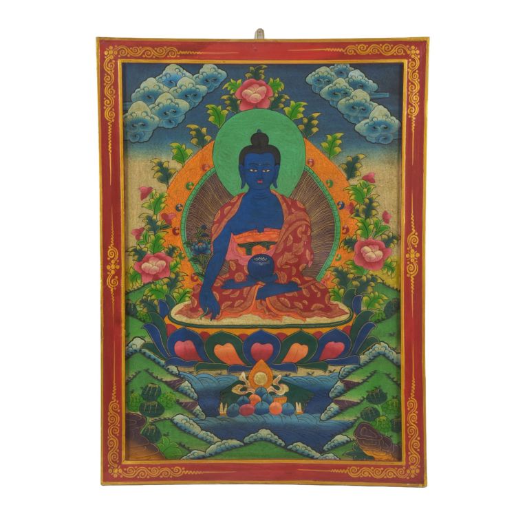 Uzdravujúca Budha, ručne maľovaný obraz, 61x83cm