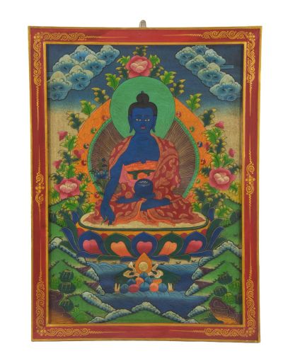 Uzdravujúca Budha, ručne maľovaný obraz, 61x83cm