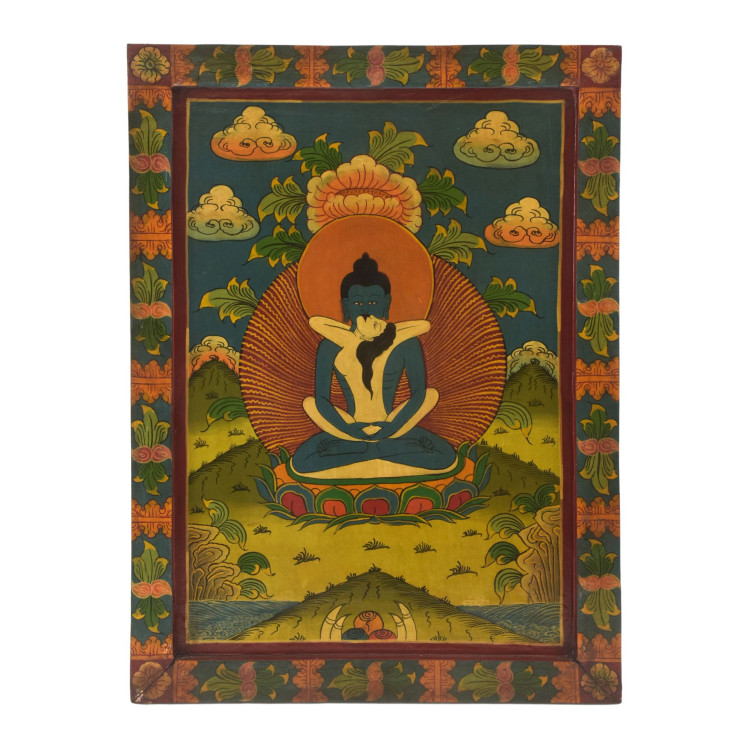 Budha Samantabhadra, ručne maľovaný obraz, 49x66cm