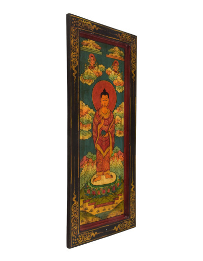 Stojaci Budha, ručne maľovaný obraz, 36x77cm
