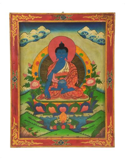 Uzdravujúca Budha, ručne maľovaný obraz, 45x57cm