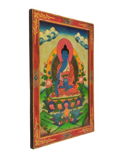 Uzdravujúca Budha, ručne maľovaný obraz, 45x57cm