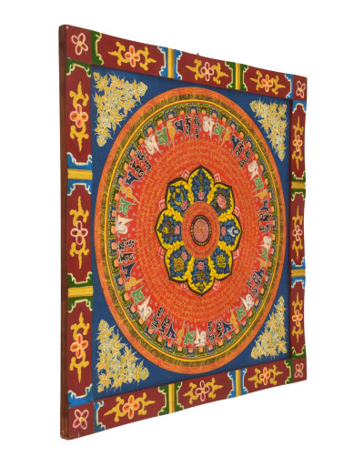 Astamangal mandala, ručne maľovaný obraz, 58x58cm