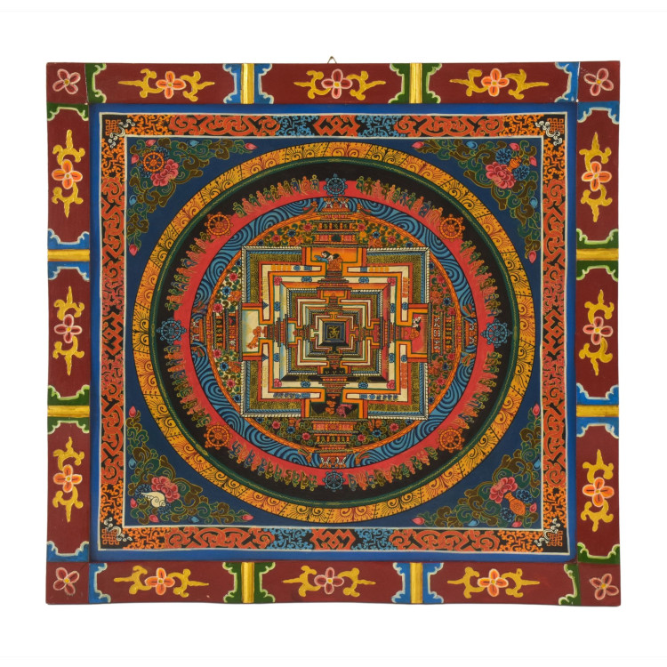 Kálačakra mandala, ručne maľovaný obraz, 58x58cm