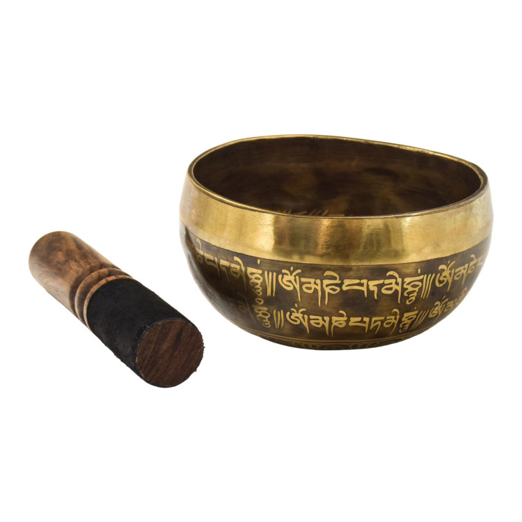 Tibetská misa, "Gulpa", C5, gravírovaná s dizajnom, priemer 12 cm