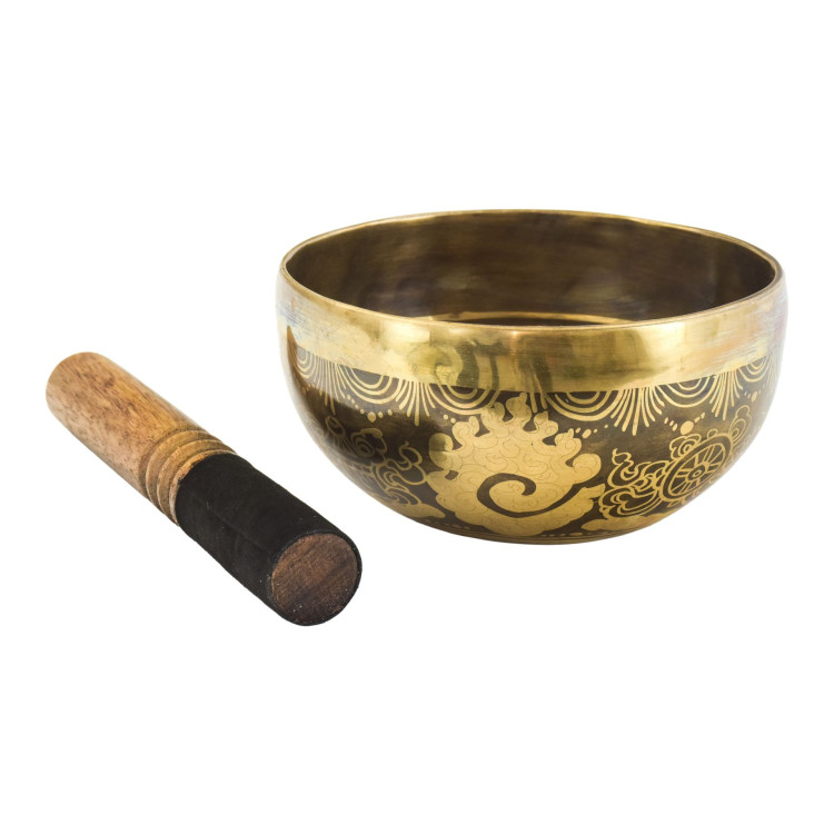 Tibetská misa, "Gulpa", D3, gravírovaná s dizajnom, priemer 14 cm