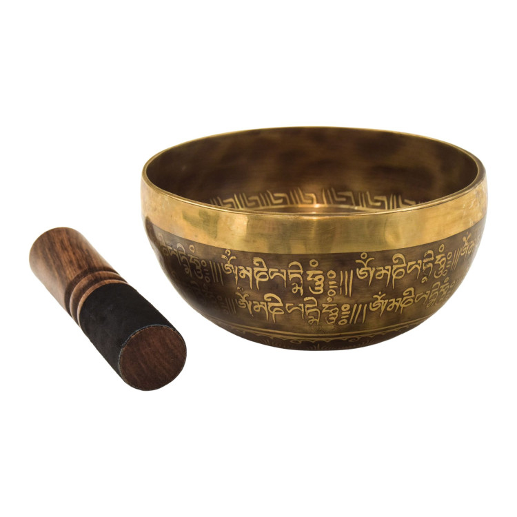 Tibetská misa, "Gulpa", A5, gravírovaná s dizajnom, priemer 14 cm