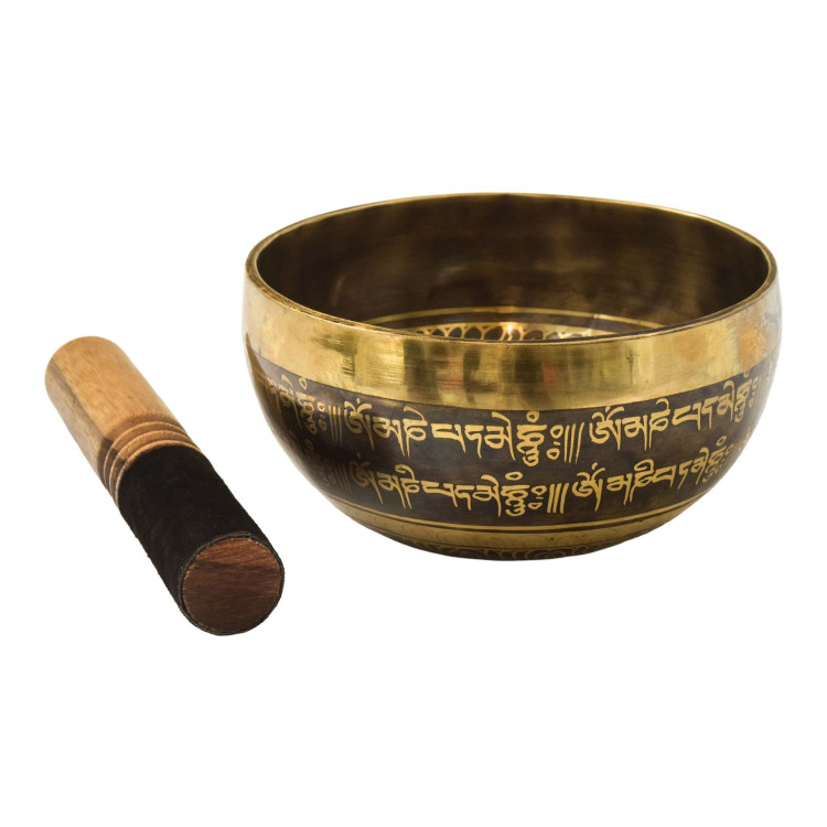 Tibetská misa, "Gulpa", A5, gravírovaná s dizajnom, priemer 15 cm