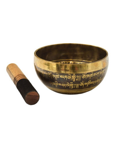 Tibetská misa, "Gulpa", A5, gravírovaná s dizajnom, priemer 15 cm